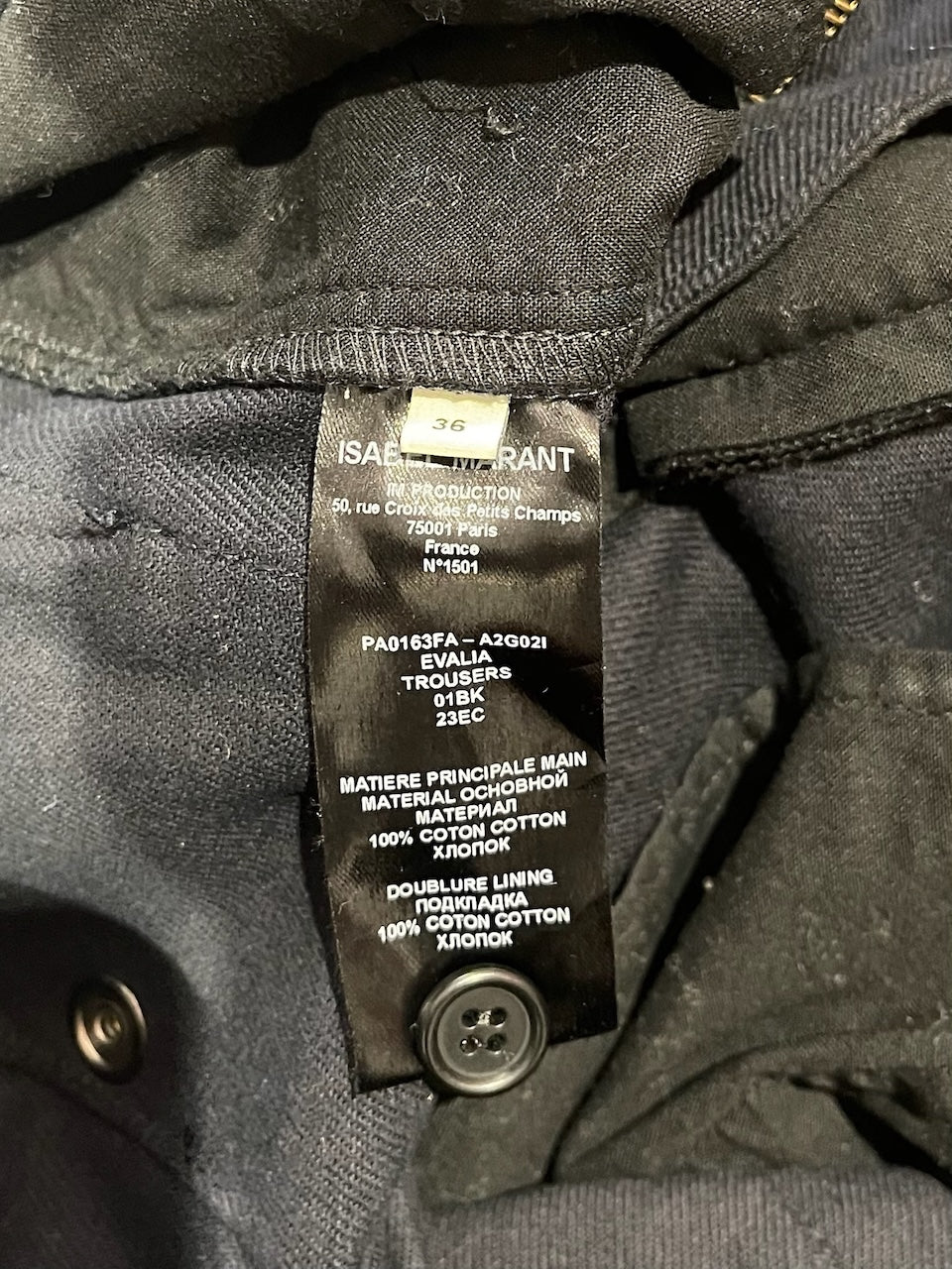 Pantalon Isabel Marant bleu marine T.36
