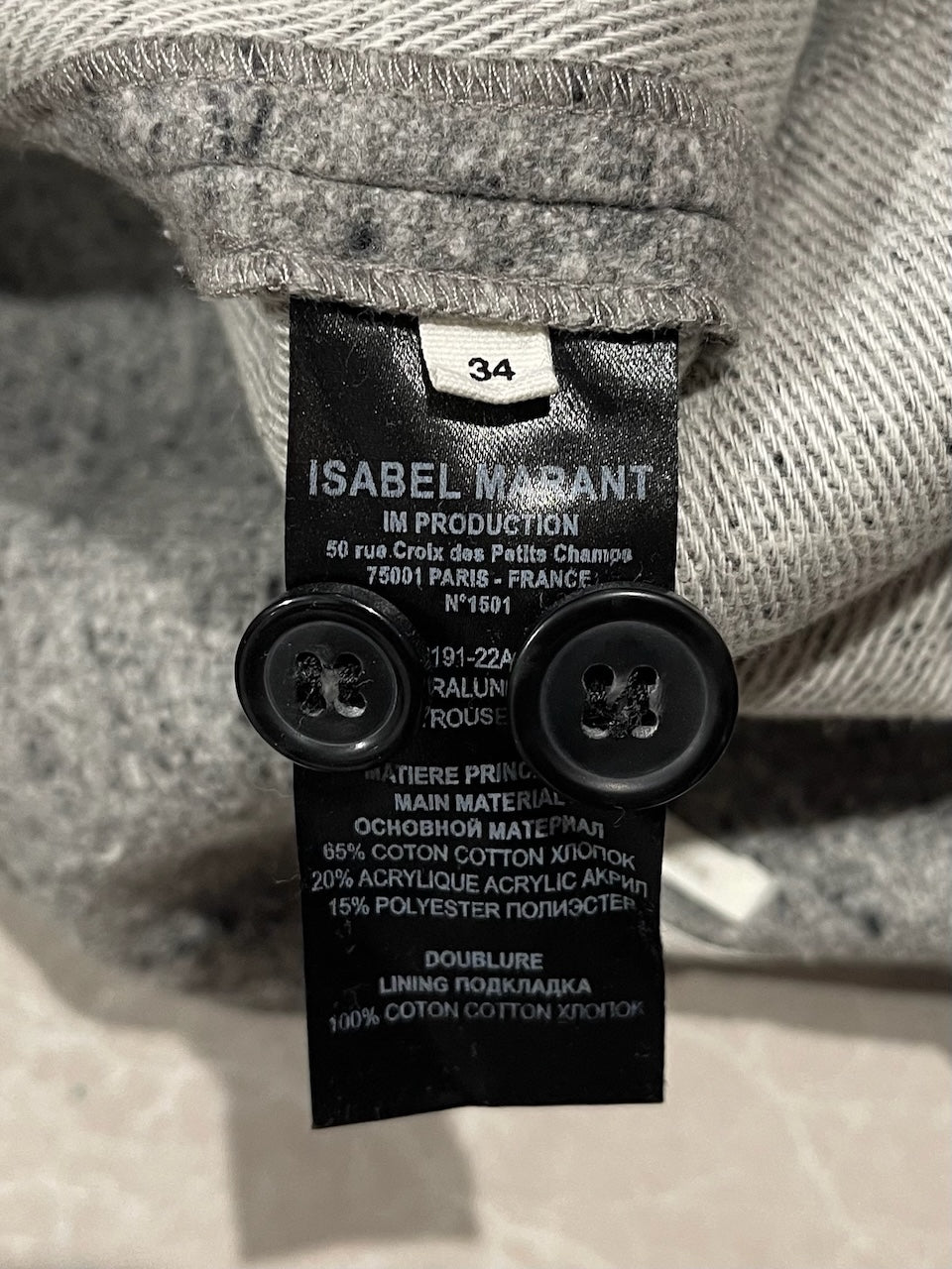 Pantalon Isabel Marant gris T.34