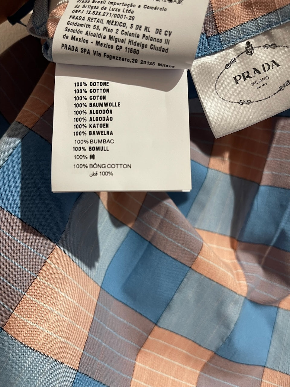 Jupe Prada à carreaux T.36