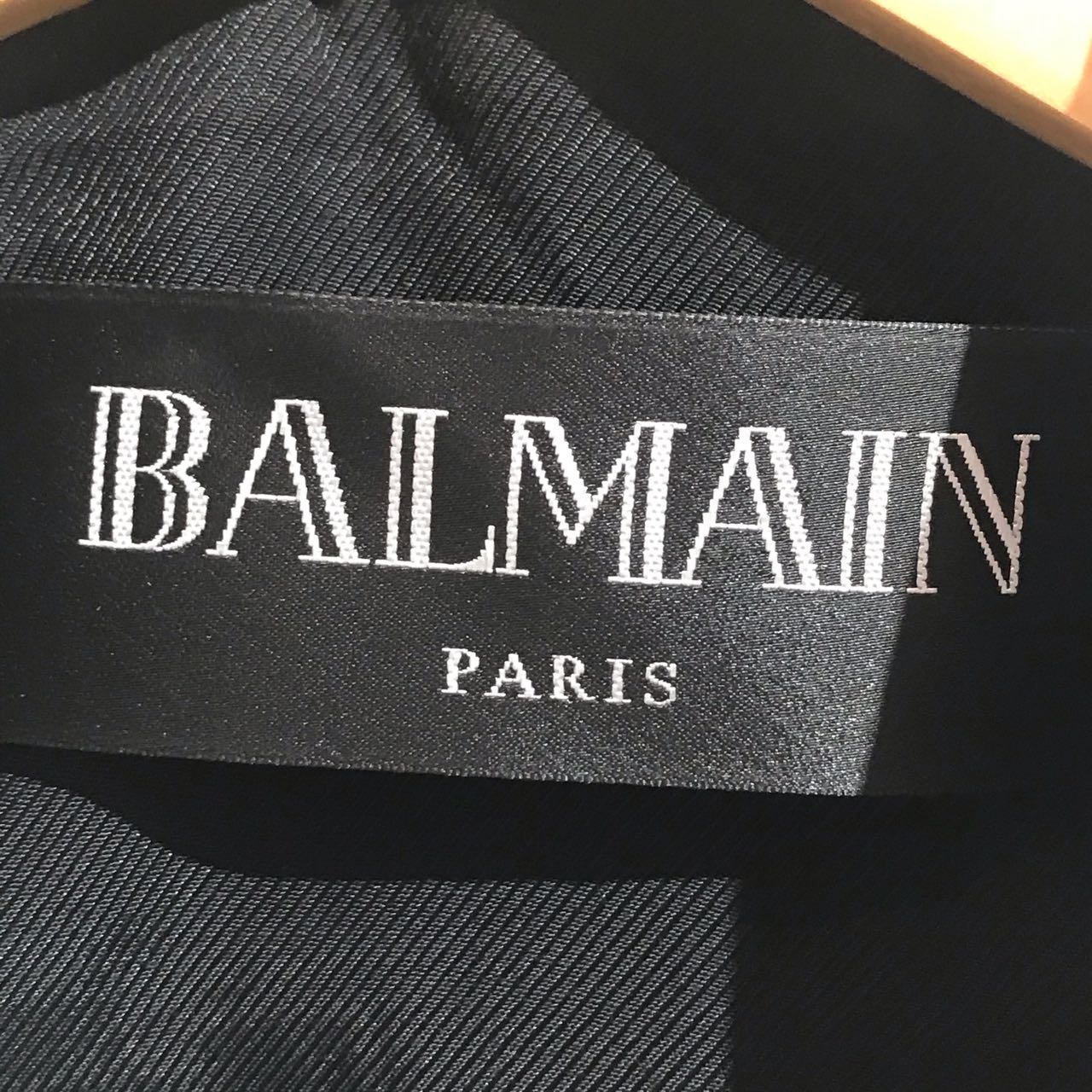 Veste Balmain cuir noir et blanc T.34
