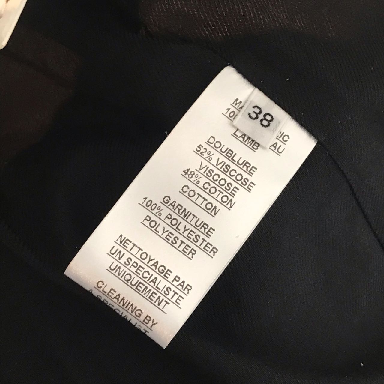 Veste Balmain cuir noir et blanc T.34