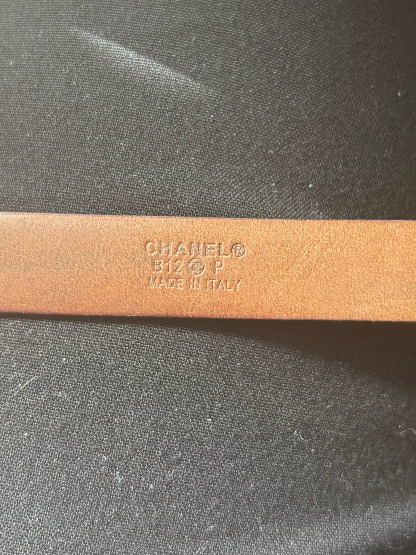 Ceinture Chanel noire CC T.80