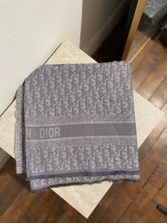 Châle Dior oblique gris