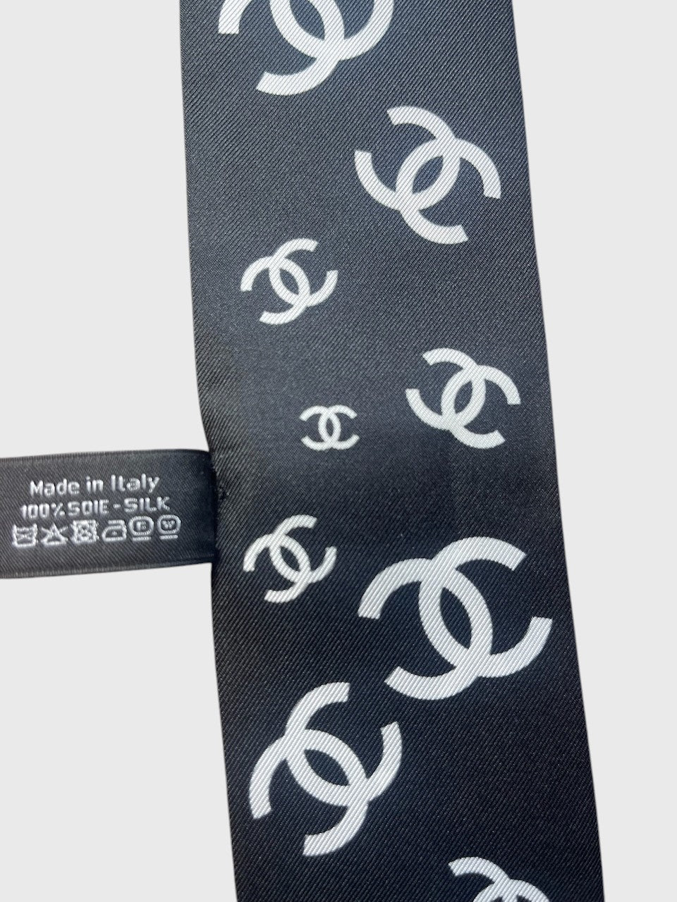 Foulard slim bandeau Chanel noir