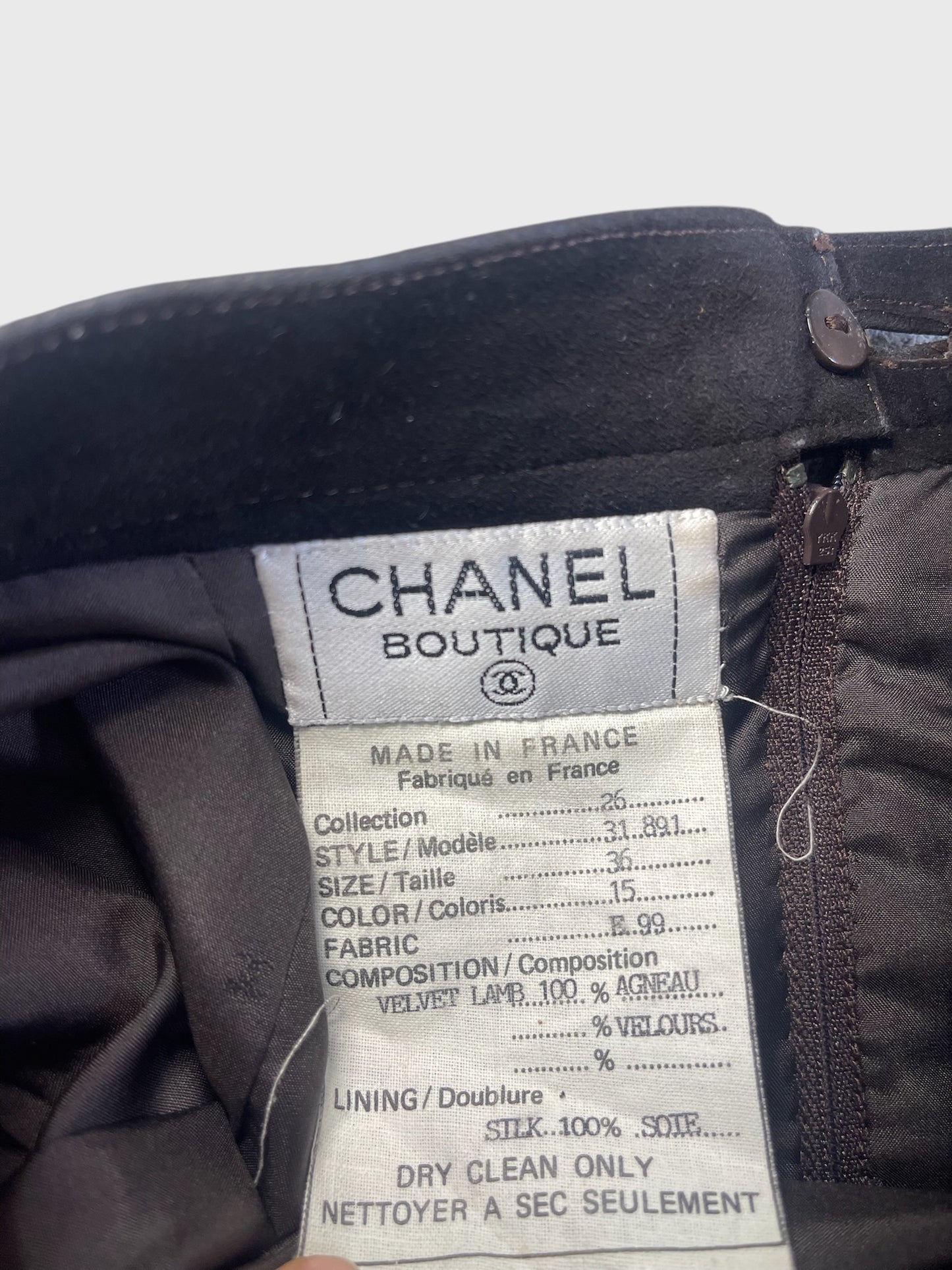 Jupe Chanel marron T.36