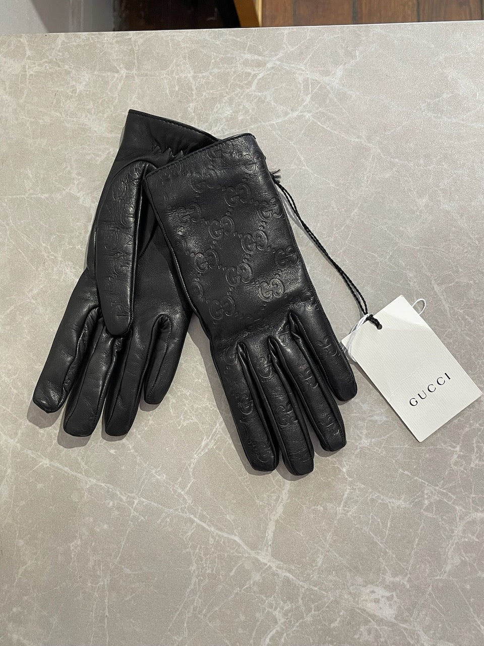 Gants Gucci noirs T.6,5 Neuf
