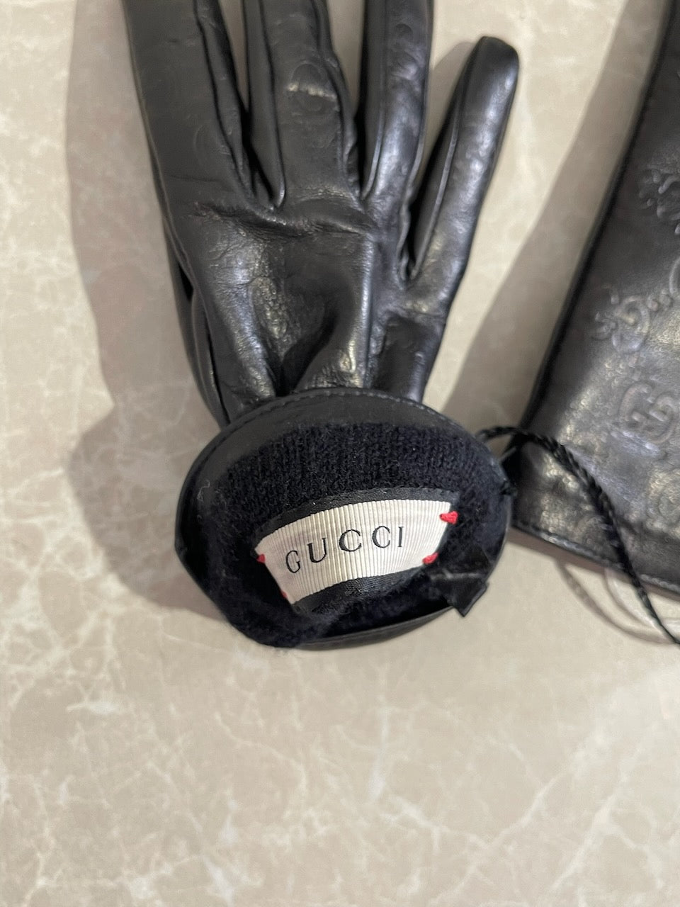 Gants Gucci noirs T.6,5 Neuf
