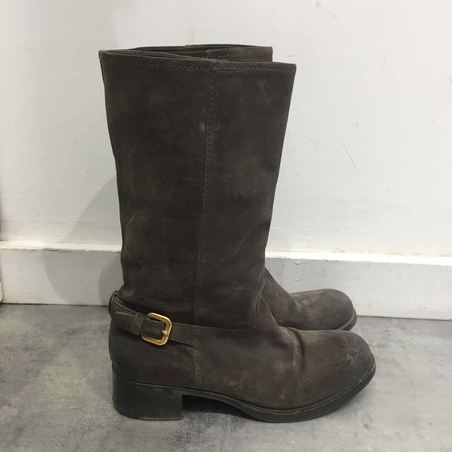 Bottes Prada marrons T.35.5