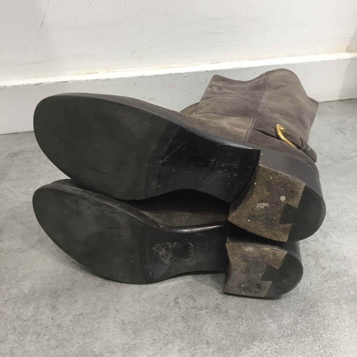 Bottes Prada marrons T.35.5