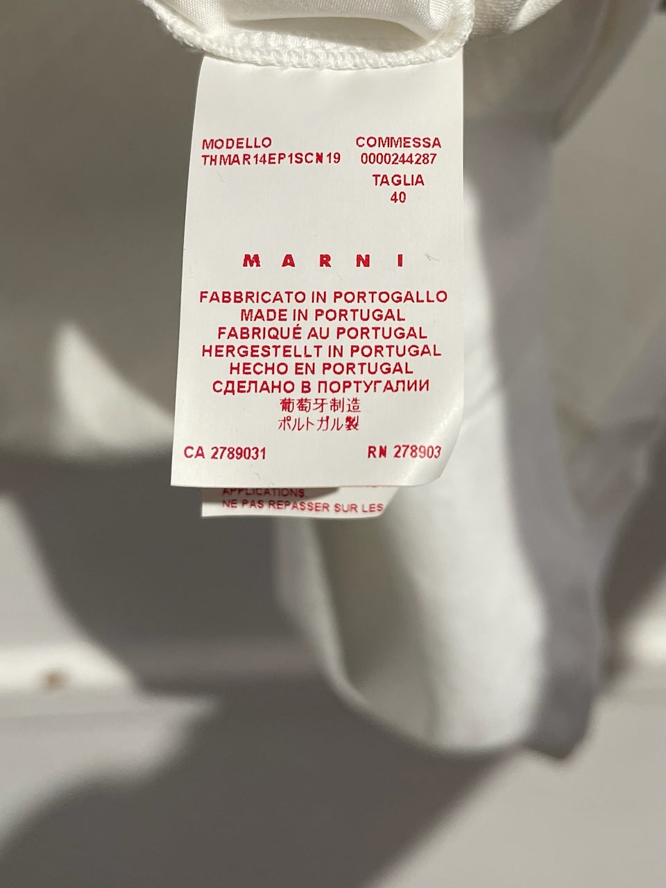 T-shirt Marni blanc T.36