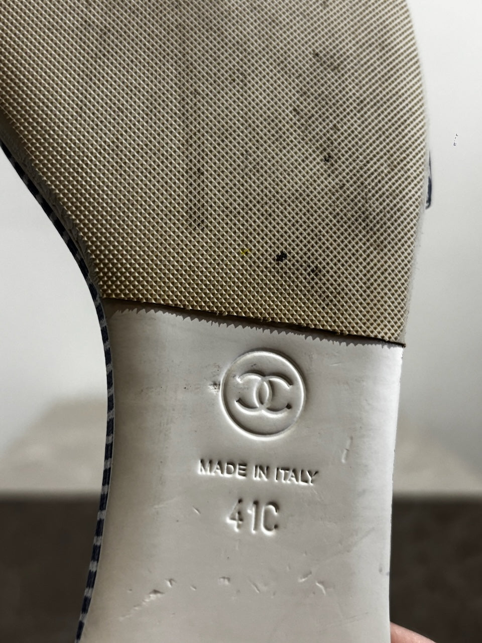 Mules Chanel rayée T.41