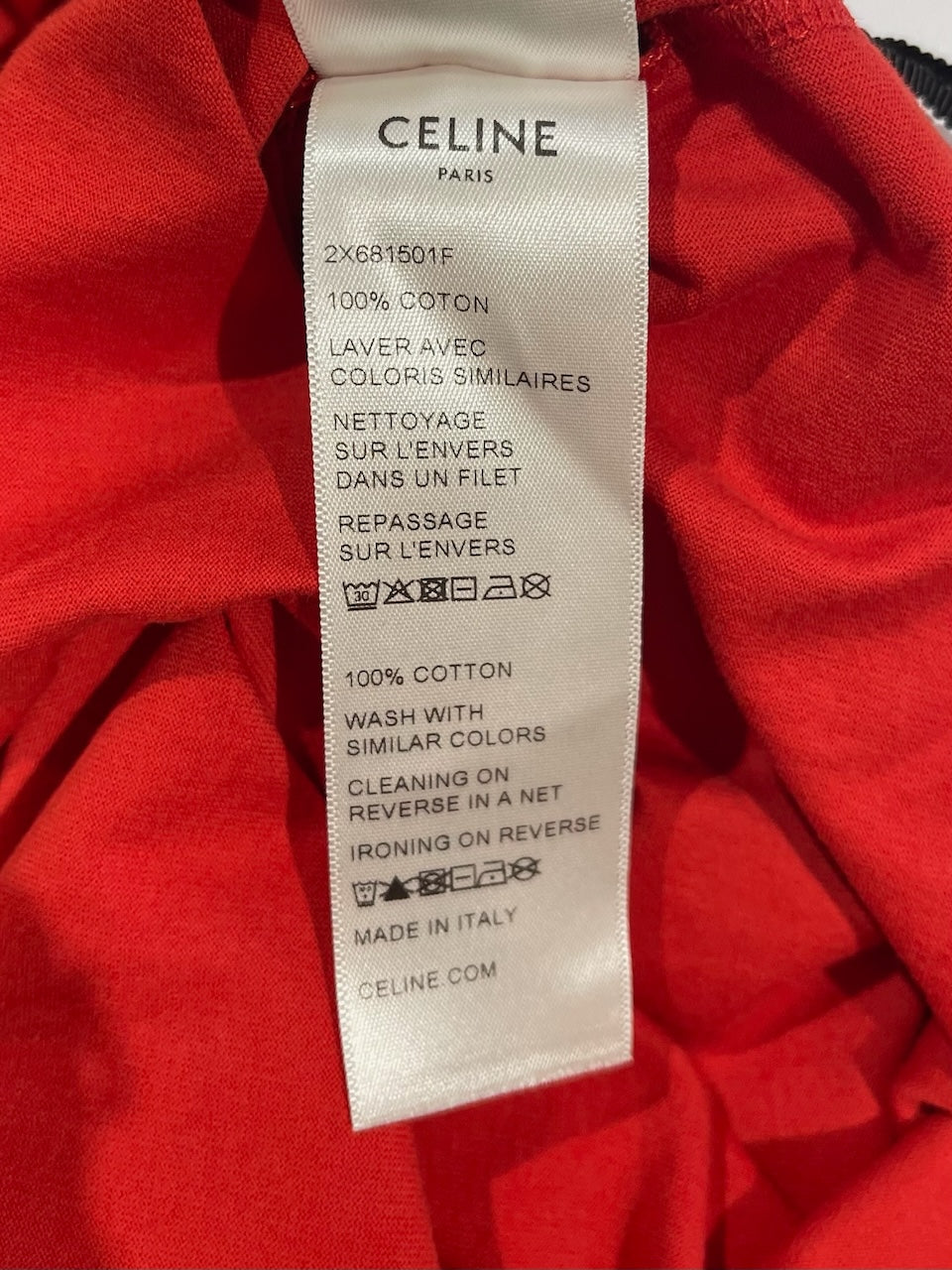 T-shirt Céline rouge T.L NEUF