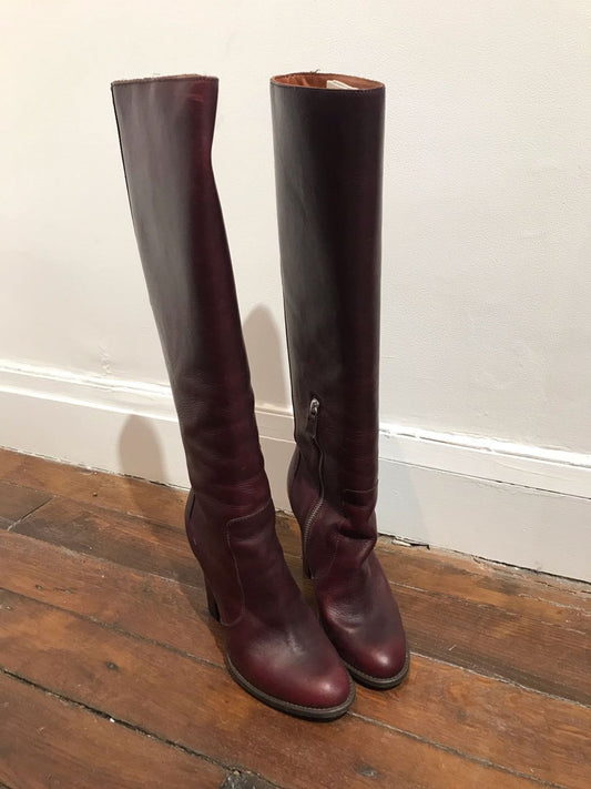 Bottes Lanvin bordeaux T.37,5