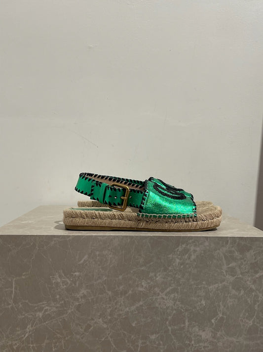 Sandales Gucci vertes T.36