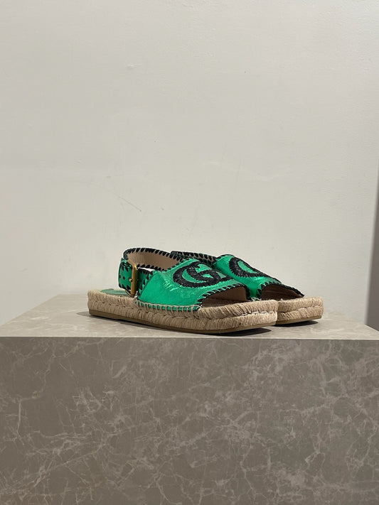 Sandales Gucci vertes T.36