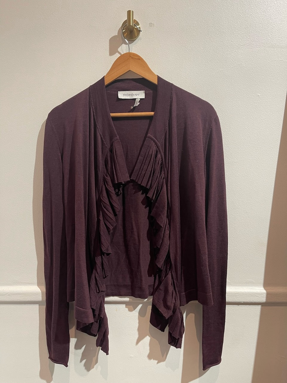 Cardigan Yves Saint Laurent prune T.S