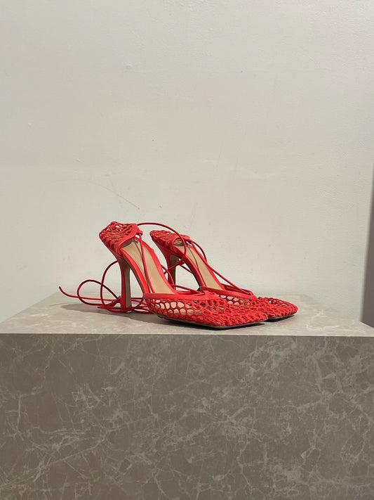 Escarpins Bottega Veneta Stretch rouge T.36,5