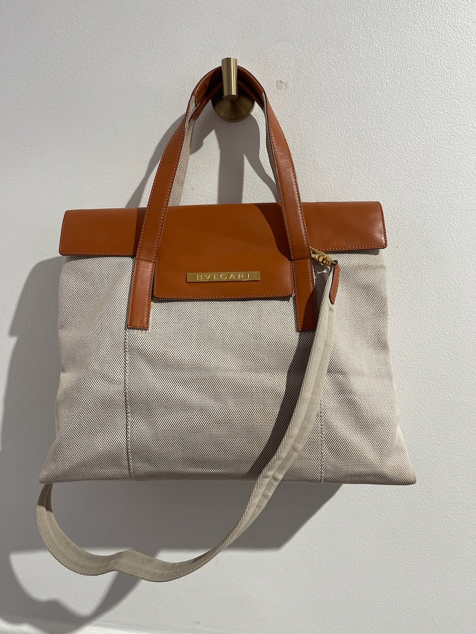 Sac Bulgari toile beige