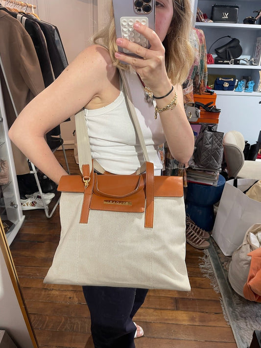 Sac Bulgari toile beige