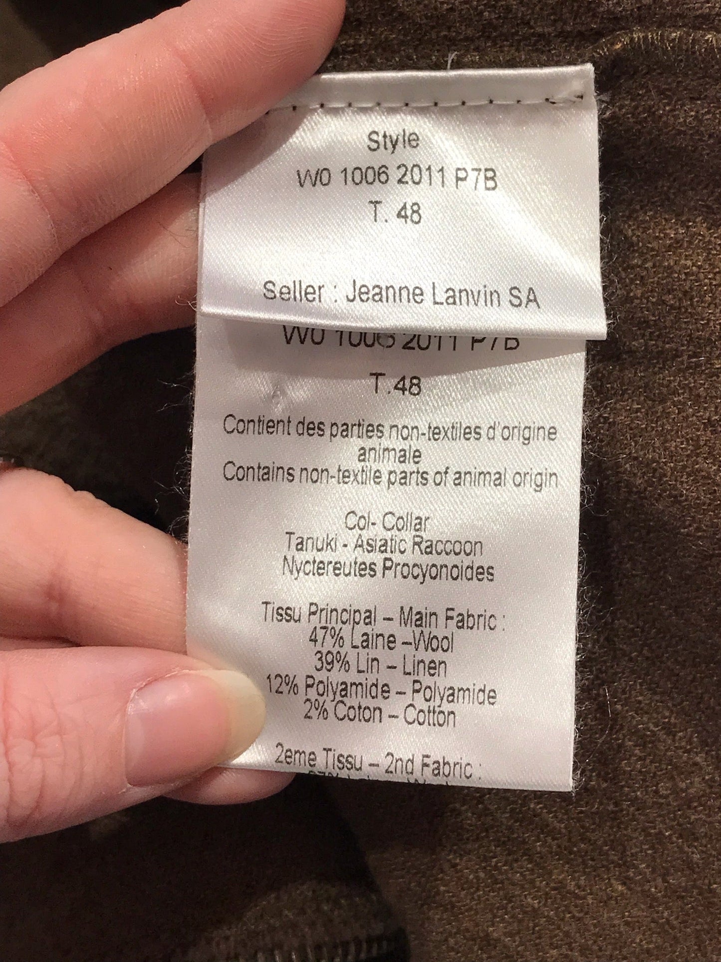 Manteau Lanvin kaki