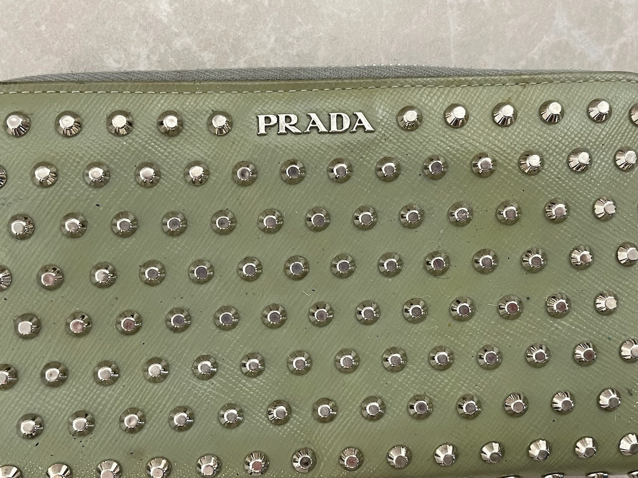 Portefeuille Prada vert