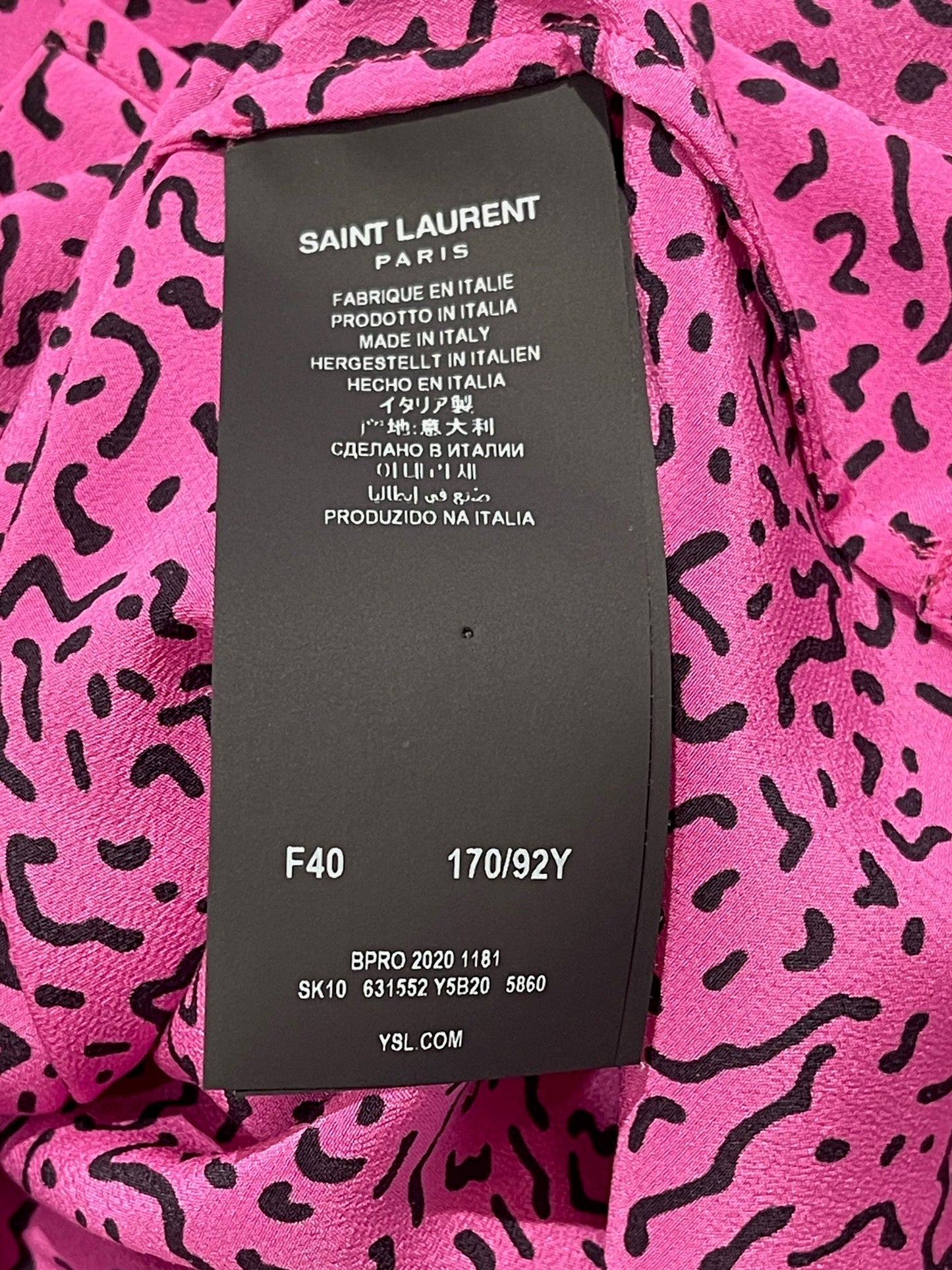 Chemisier Saint Laurent fushia T.40