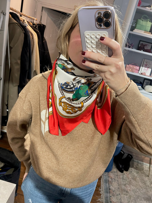 Foulard Hermès Reprise rouge