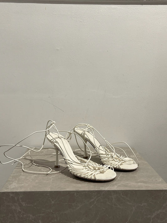 Sandales Bottega Veneta blanches T.37,5