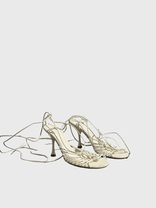 Sandales Bottega Veneta blanches T.37,5