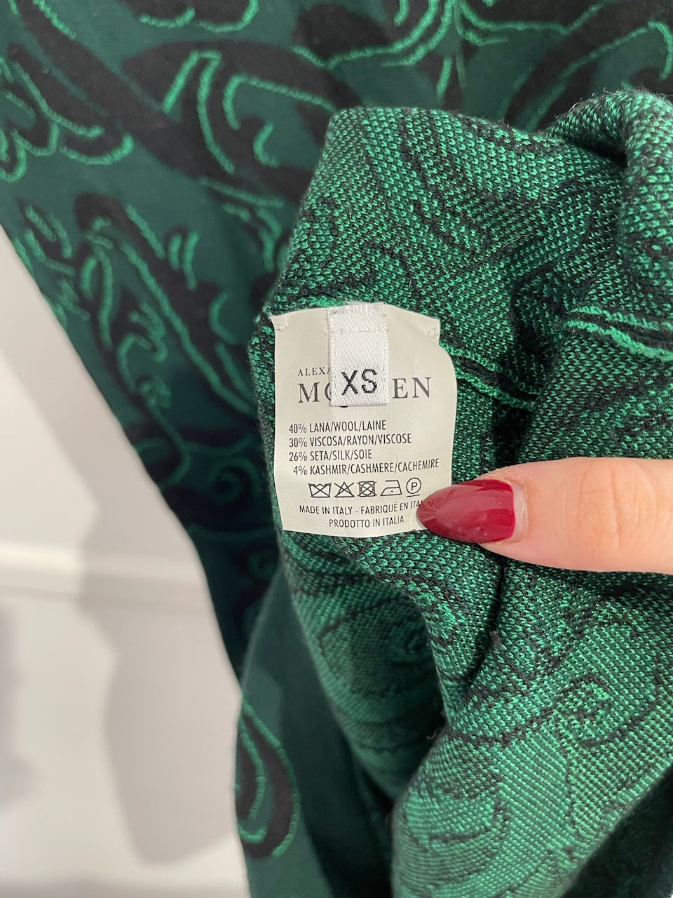 Robe Alexander Mcqueen verte T.XS