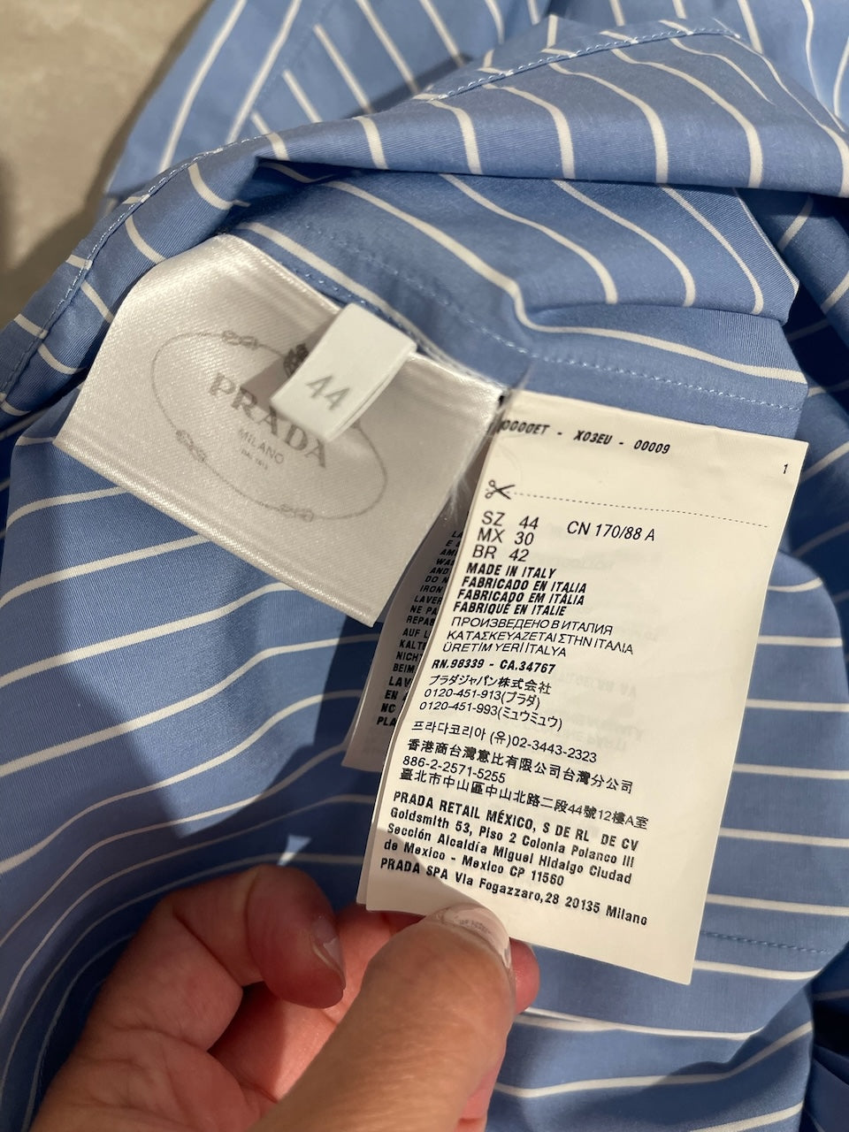 Chemise Prada bleue T.40