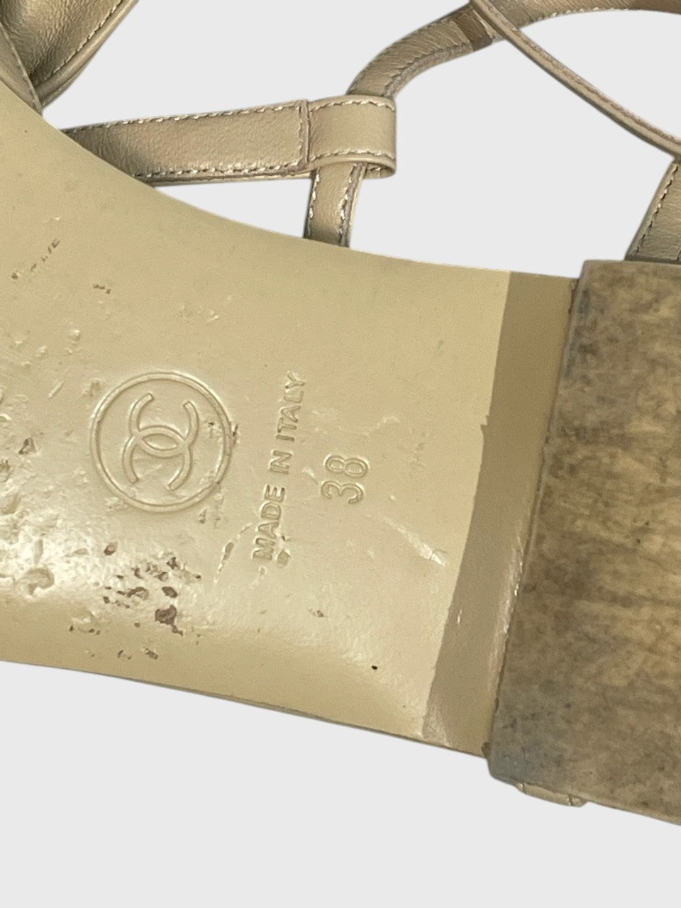 Sandales Chanel beige T.38