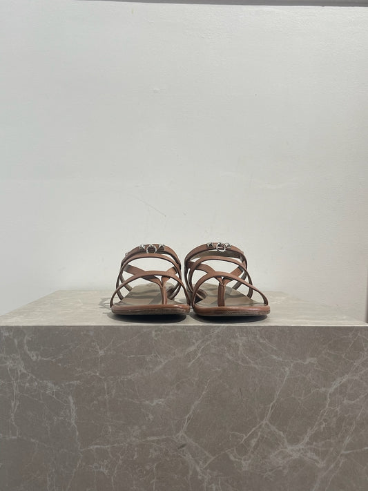 Sandales Hermes Aphrodite camel T.38