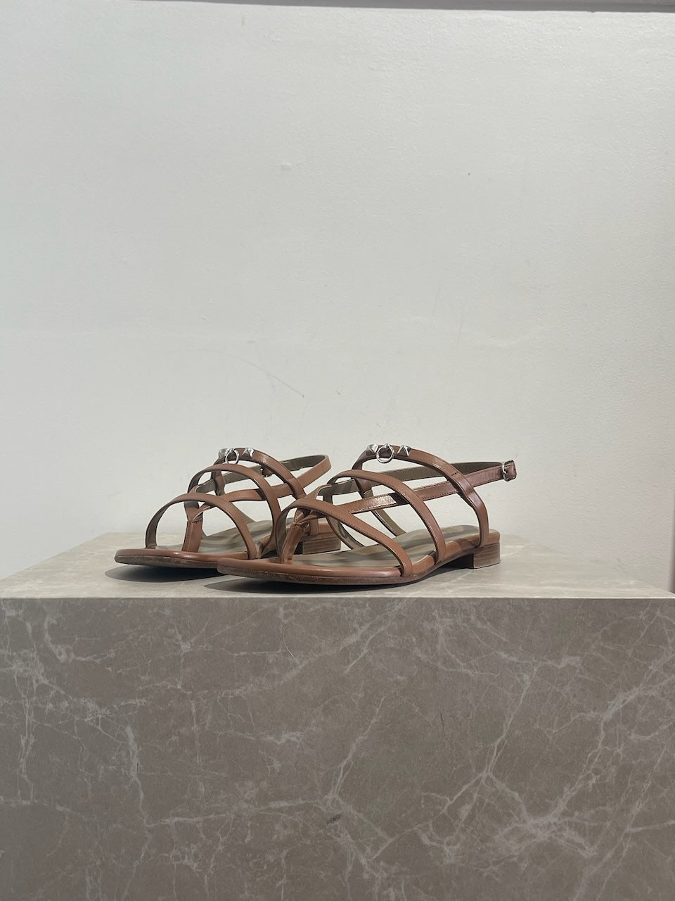 Sandales Hermes Aphrodite camel T.38