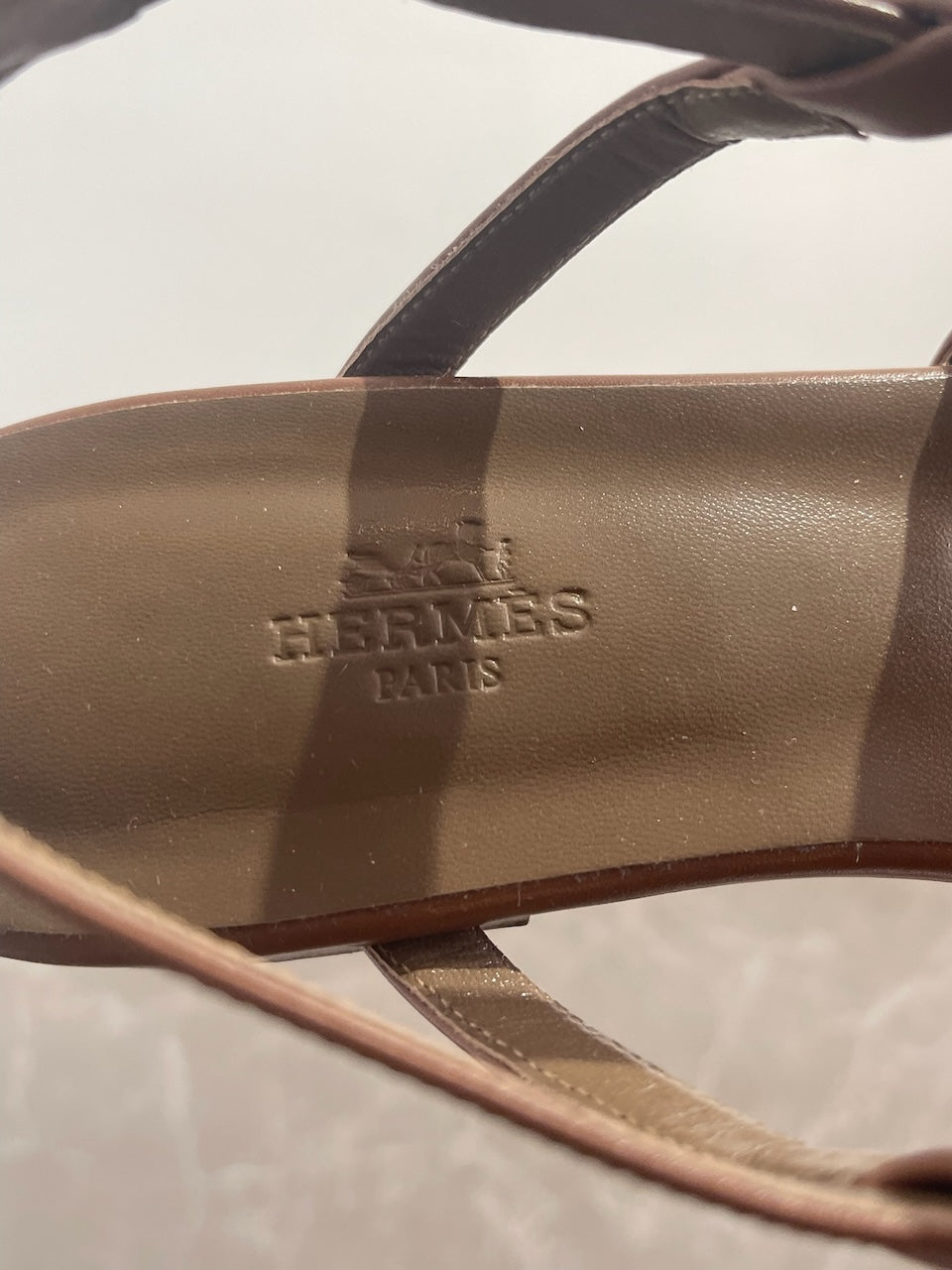 Sandales Hermes Aphrodite camel T.38