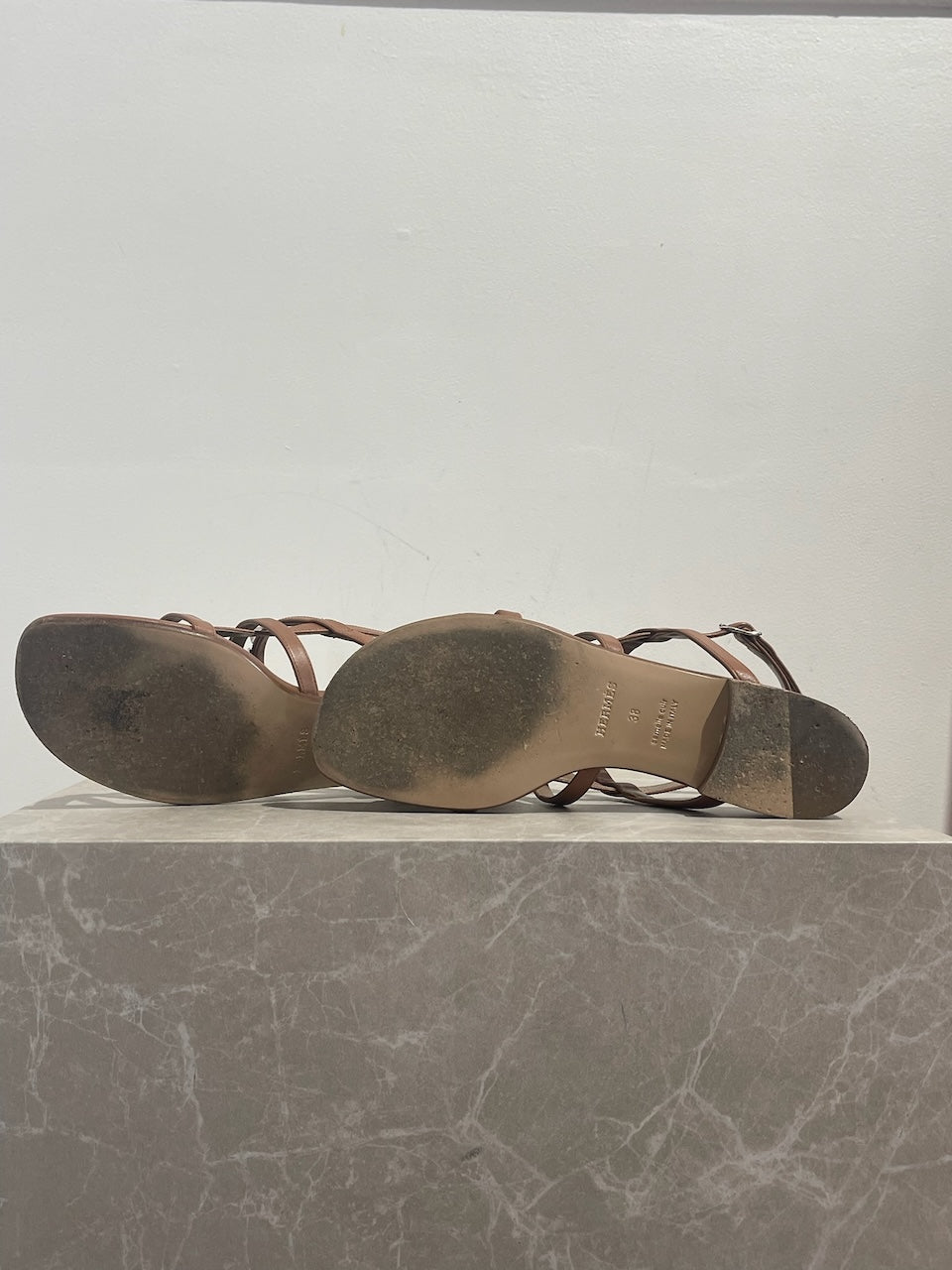Sandales Hermes Aphrodite camel T.38