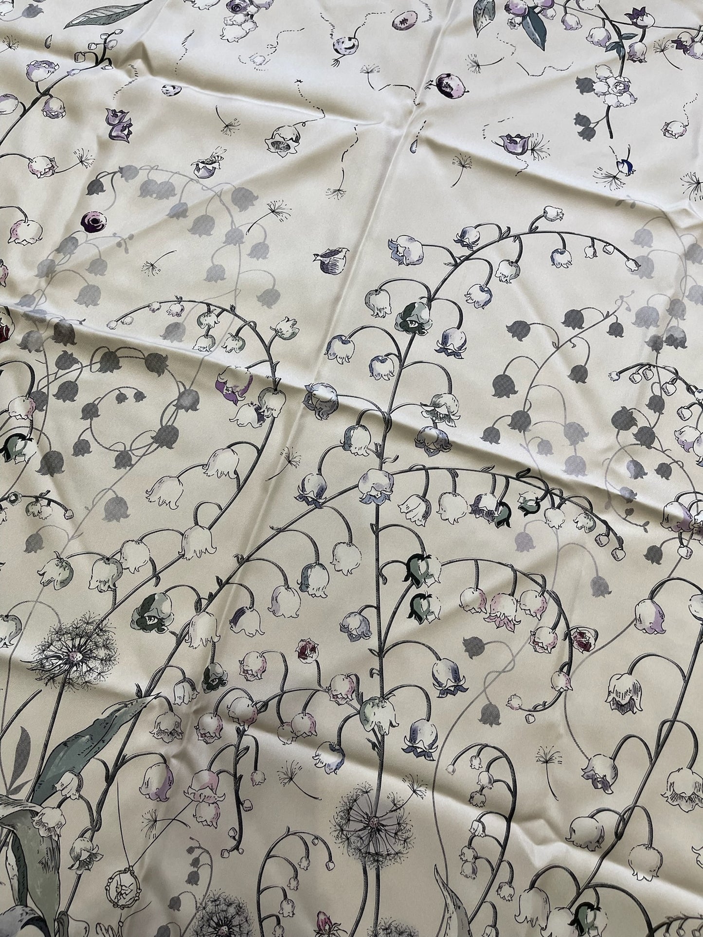 Foulard Dior blanc à fleurs
