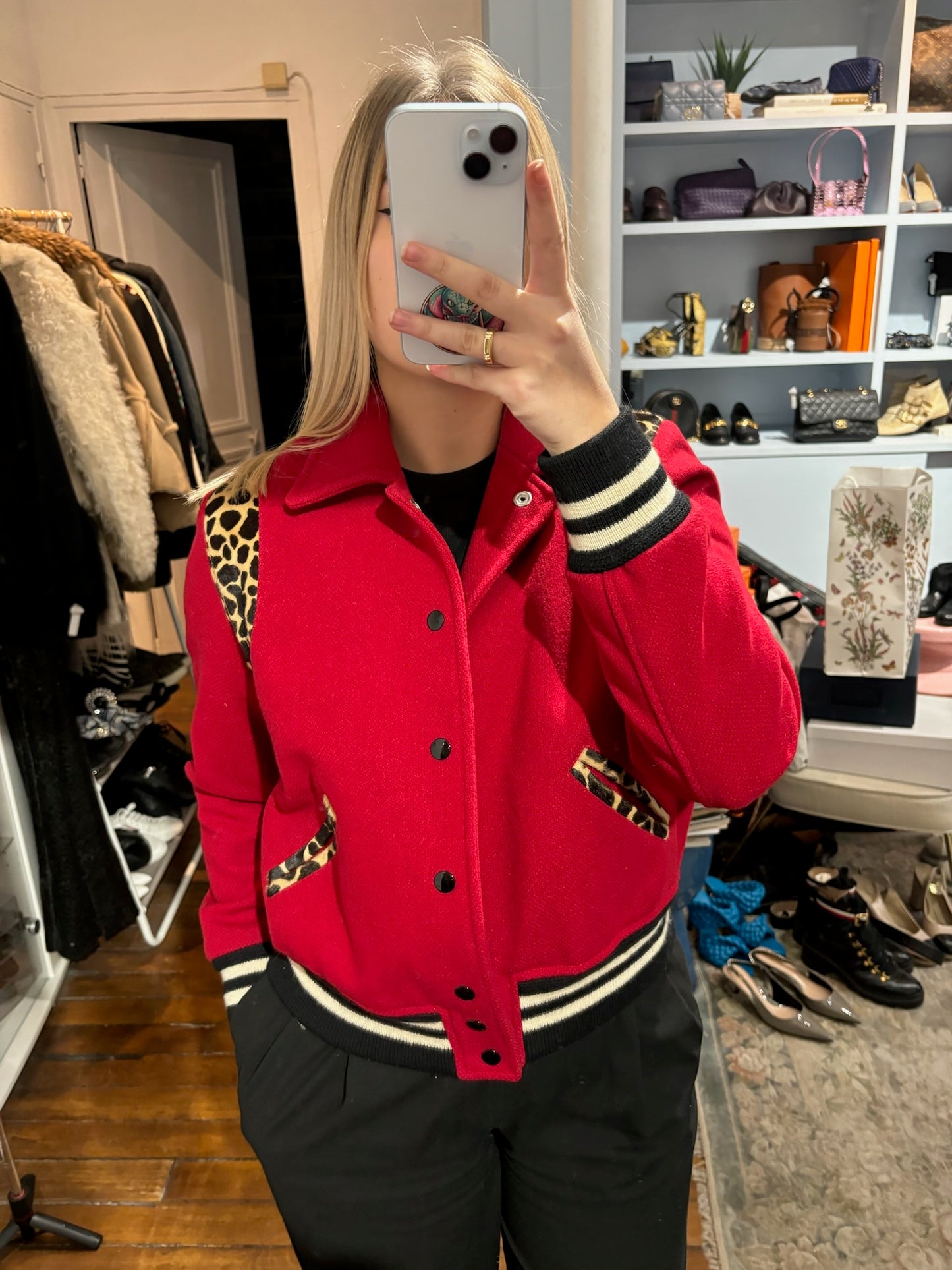 Veste Saint Laurent Teddy Rouge T.M