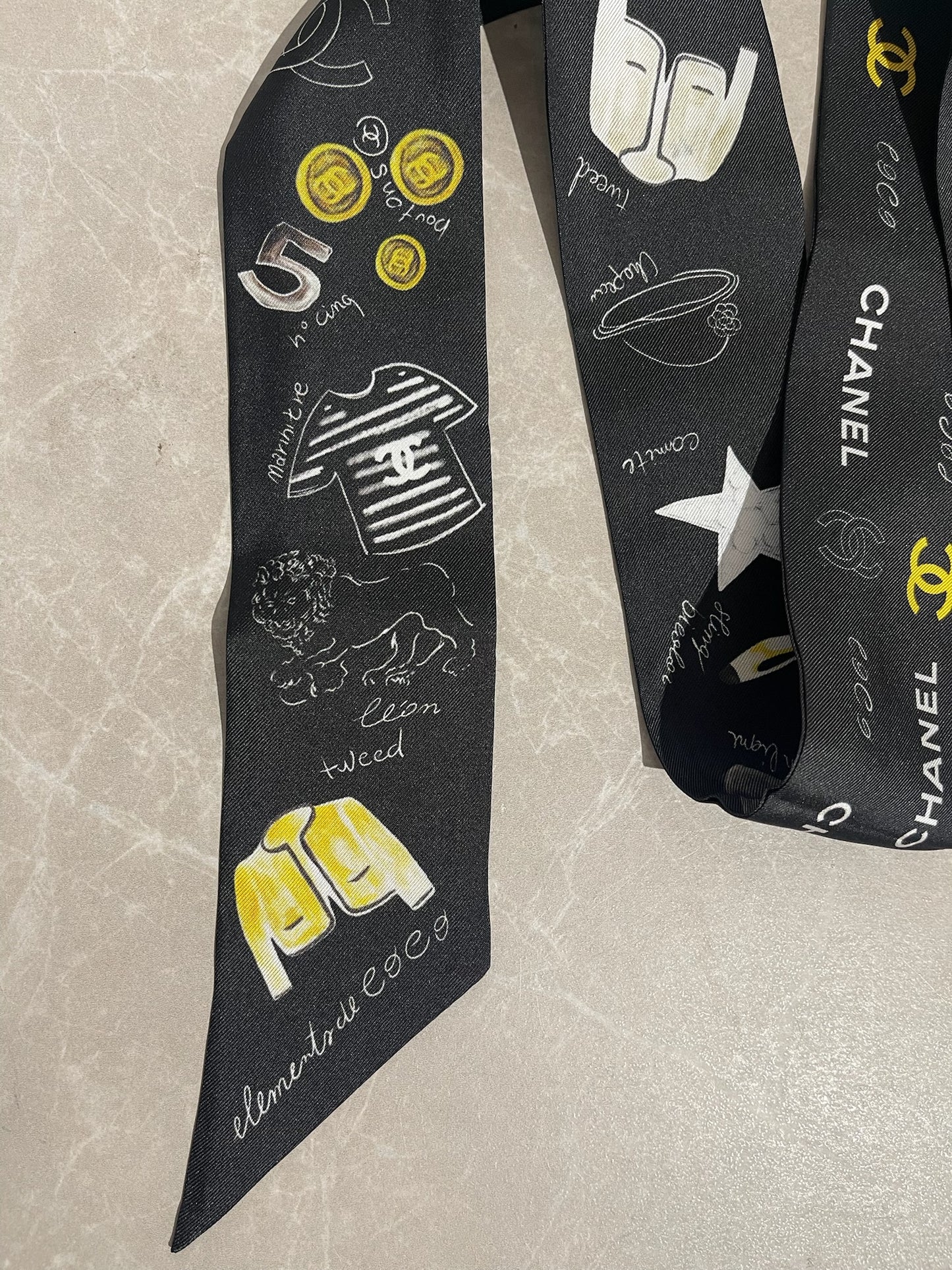 Foulard slim bandeau Chanel noir