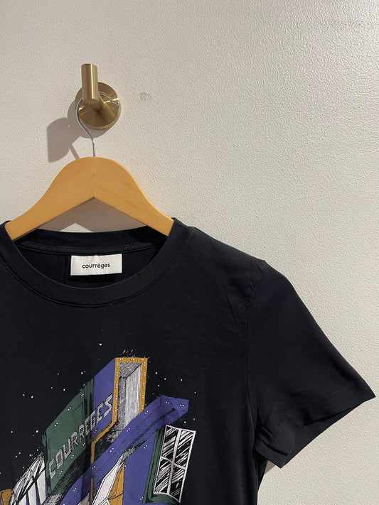 T-shirt Courrèges noir T.XS
