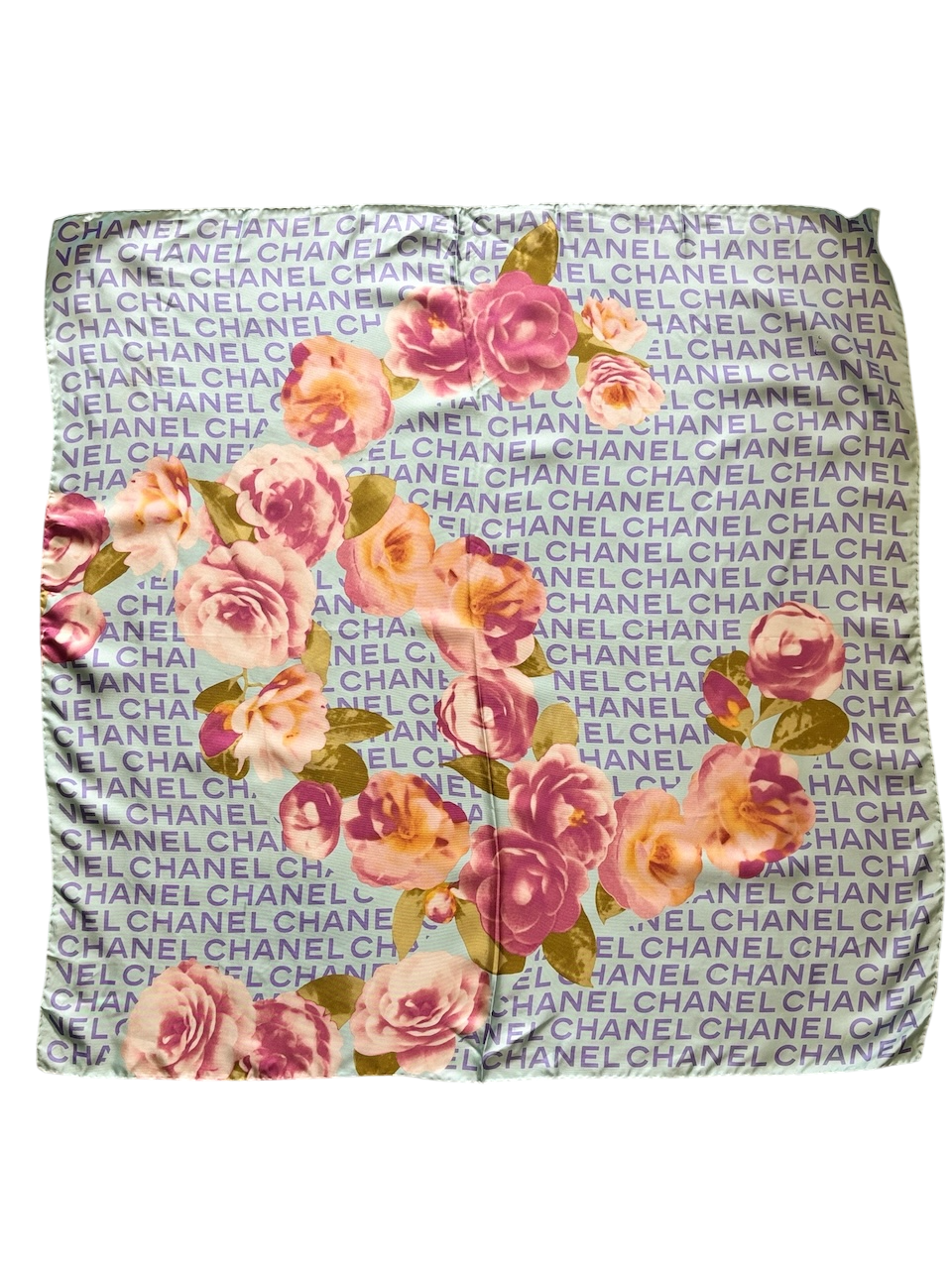 Foulard Chanel bleu et rose