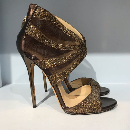 Sandales Jimmy Choo paillettes T.39,5
