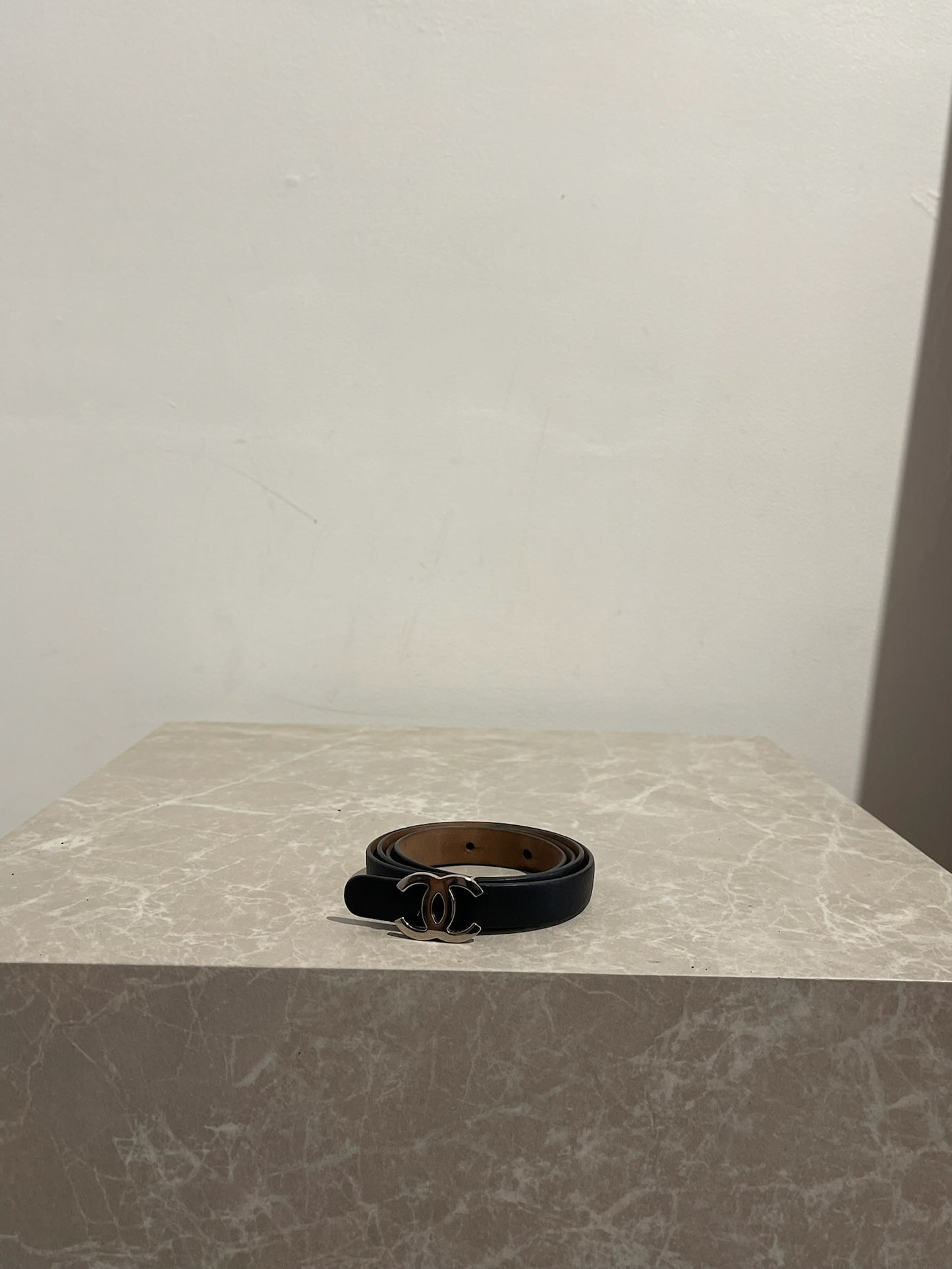 Ceinture Chanel noire CC T.80