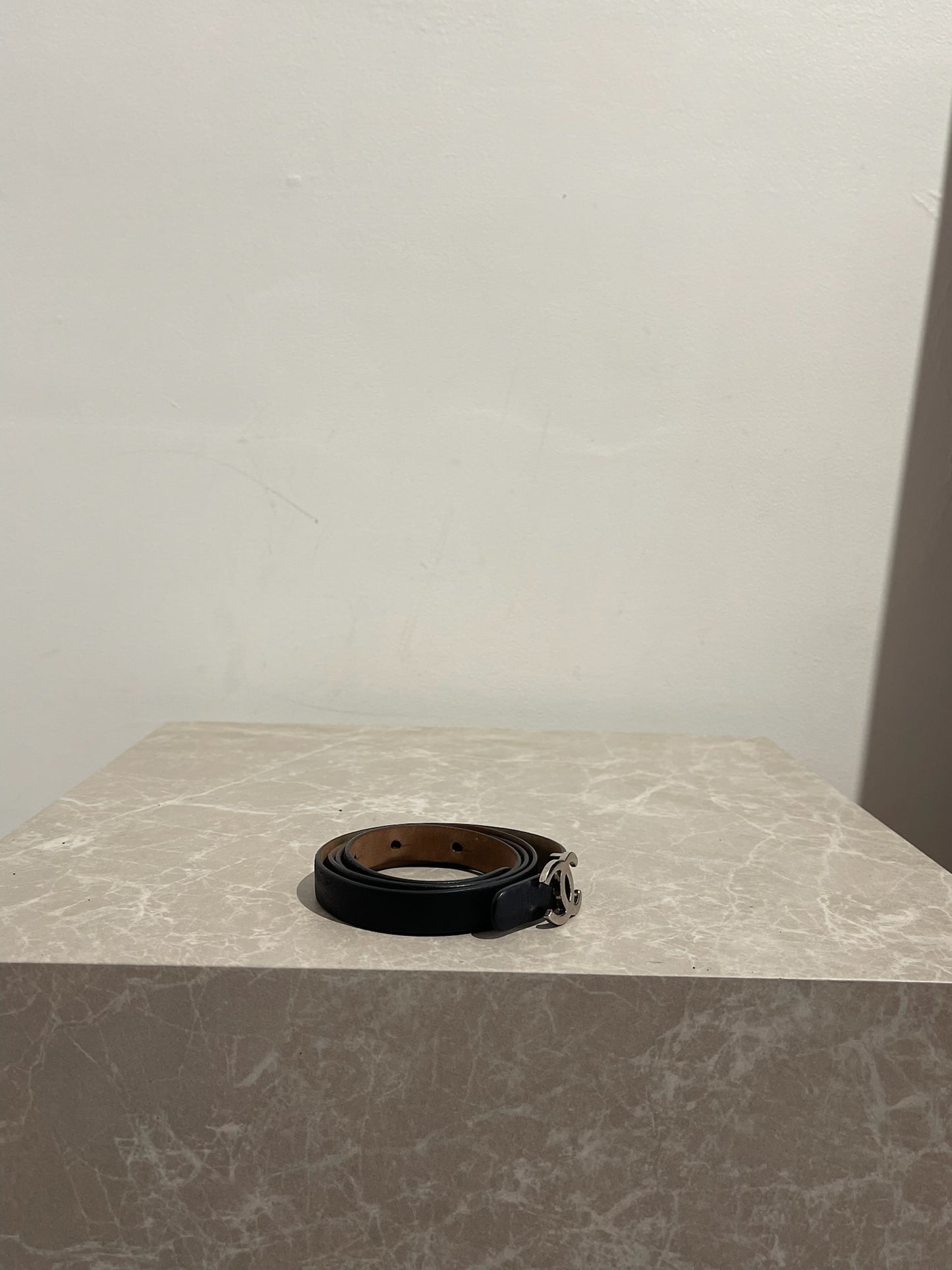 Ceinture Chanel noire CC T.80