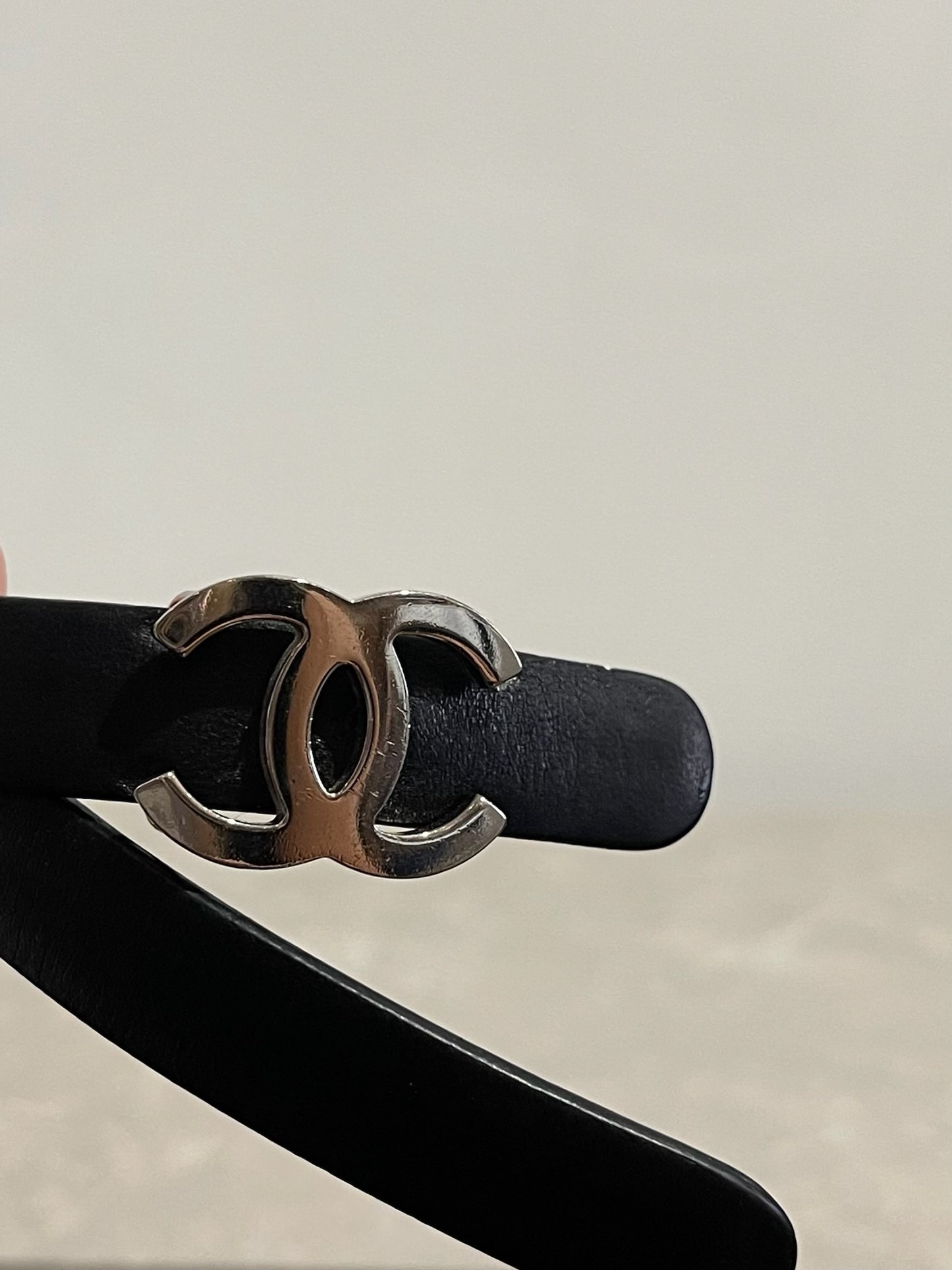 Ceinture Chanel noire CC T.80