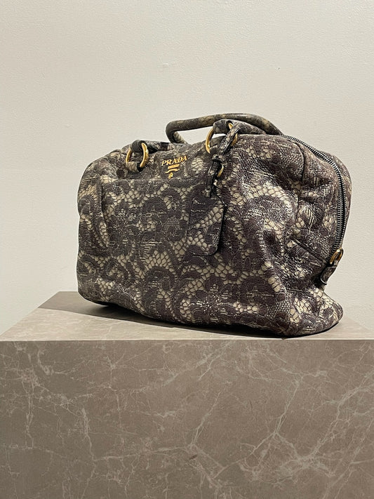 Sac Prada imprimé dentelle