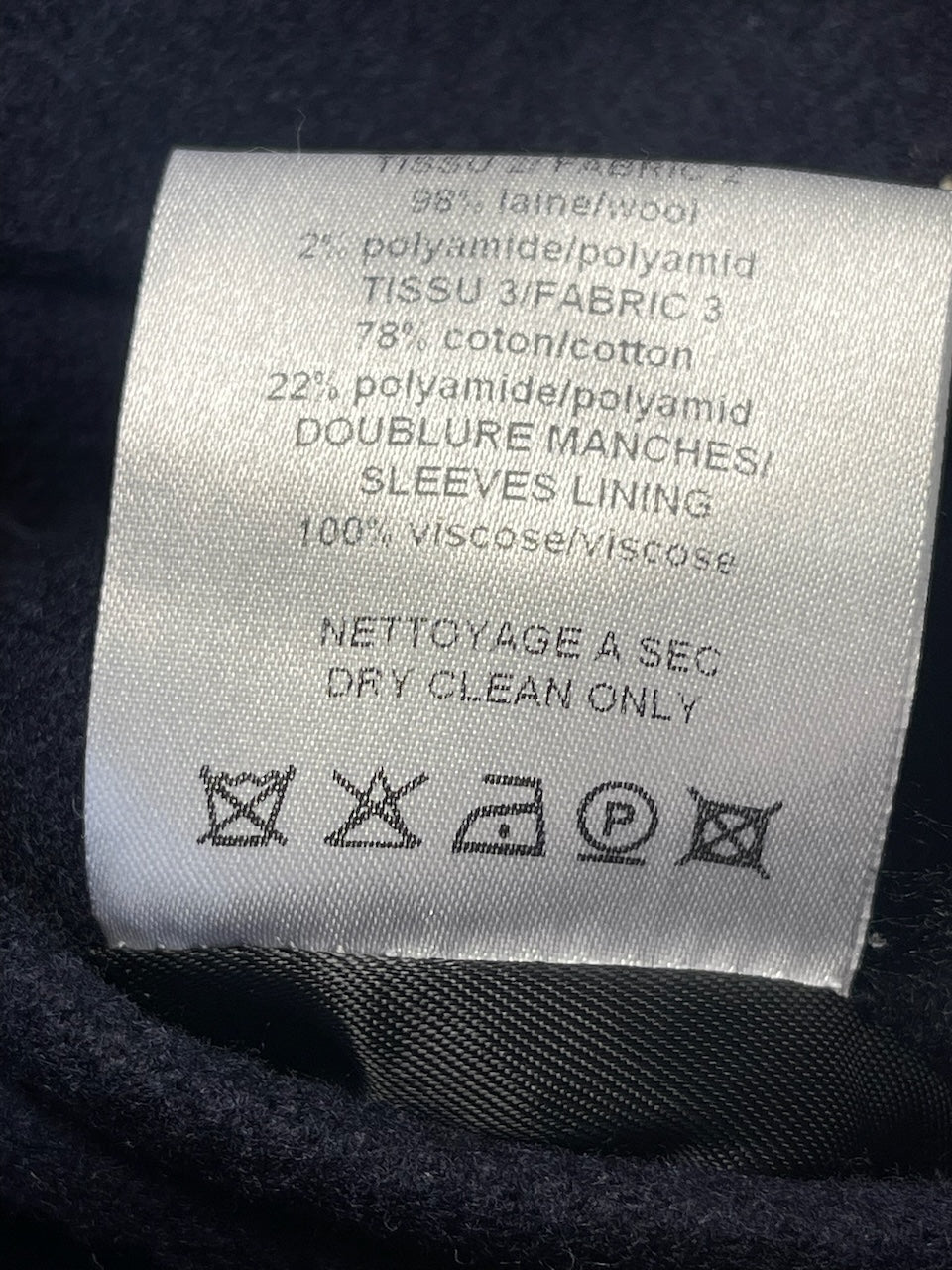 Manteau Lanvin bleu marine T.52