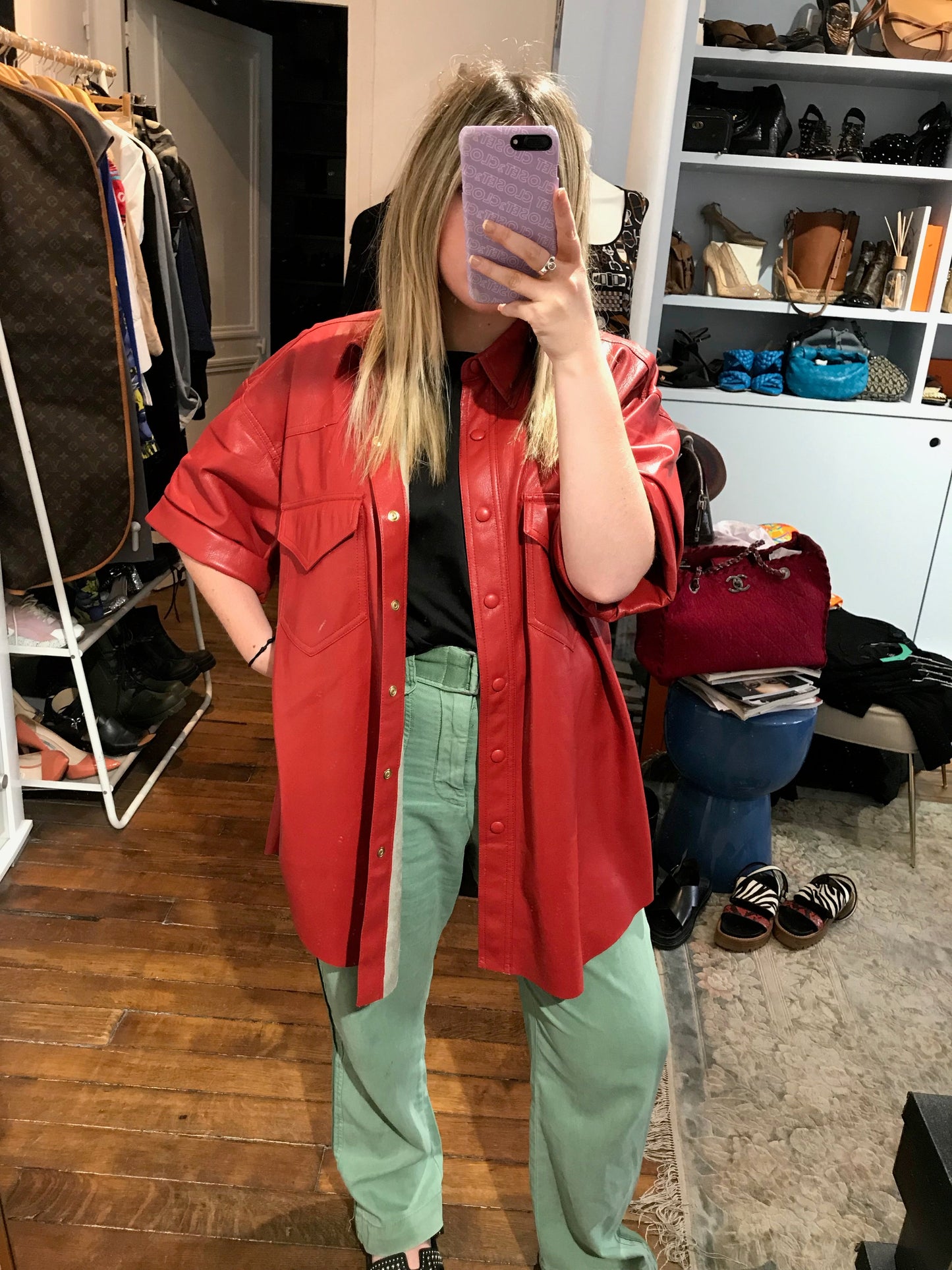 Chemise Nanushka rouge T.M