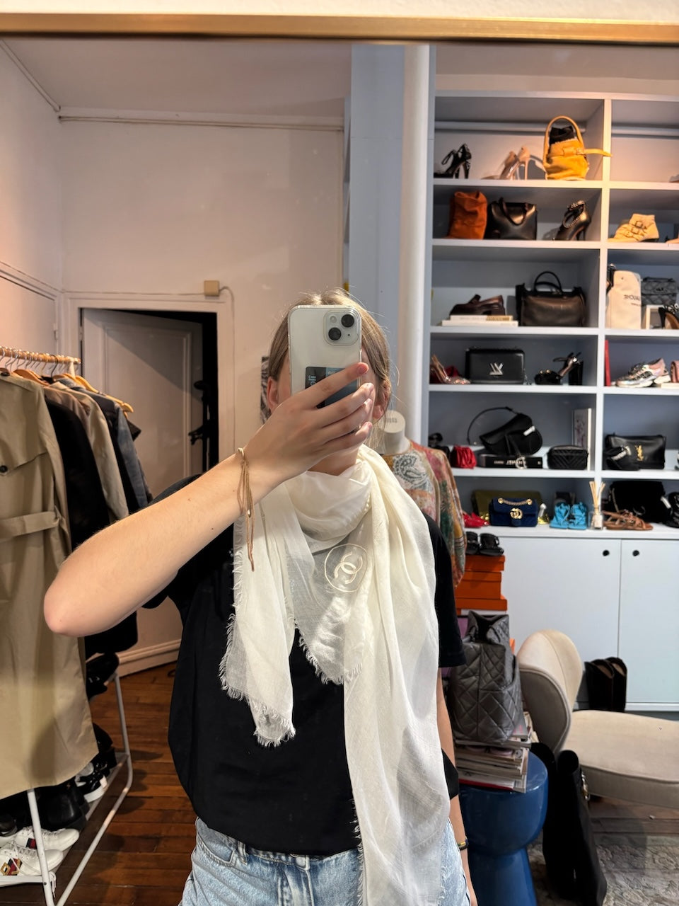 Foulard Chanel blanc