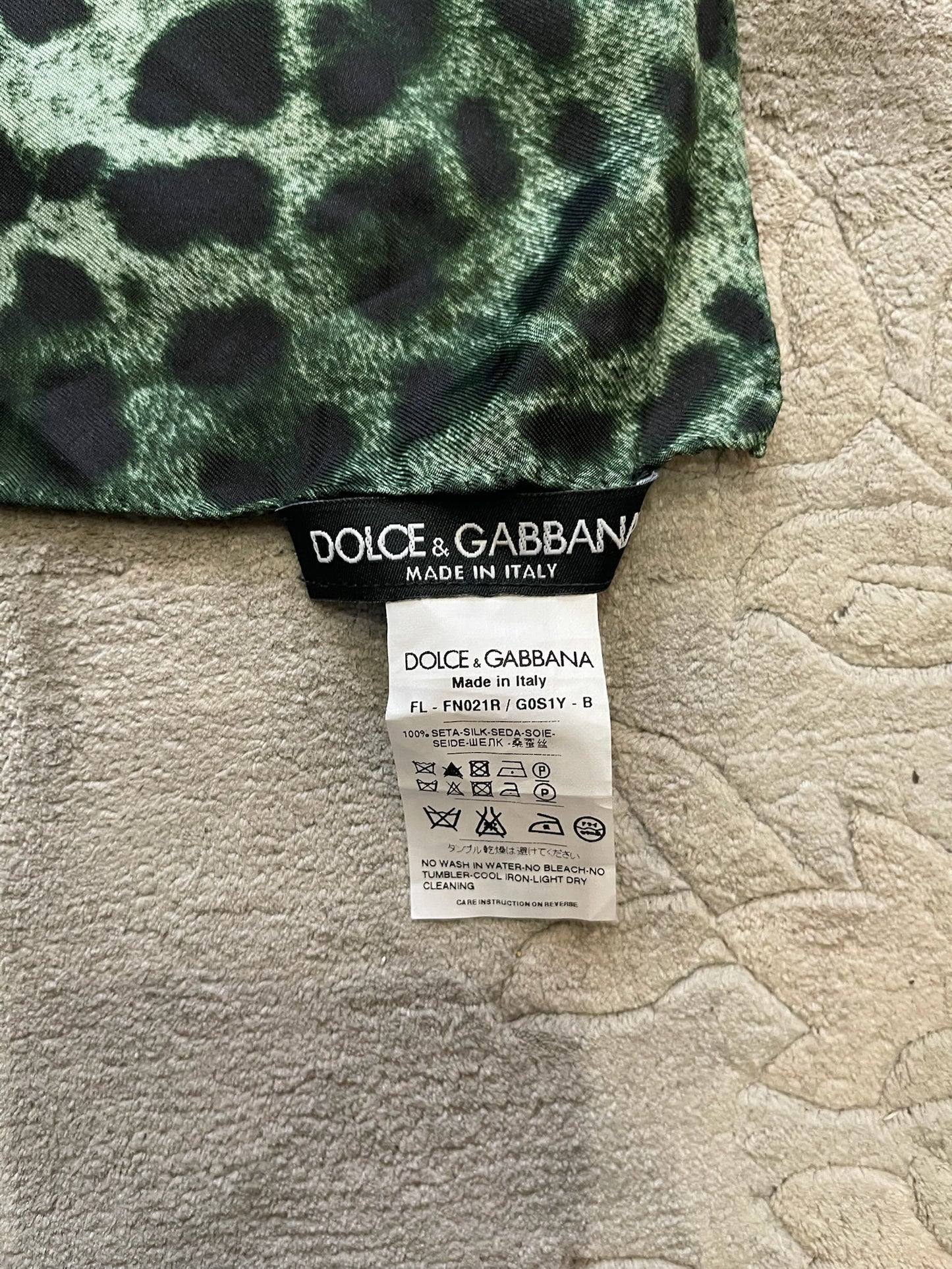 Foulard Dolce & Gabbana léopard vert